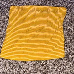 yellow and white tube top for teens